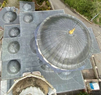 Trabzon Cami Kubbe Restorasyon ve Kurşun Temizleme İşlemi